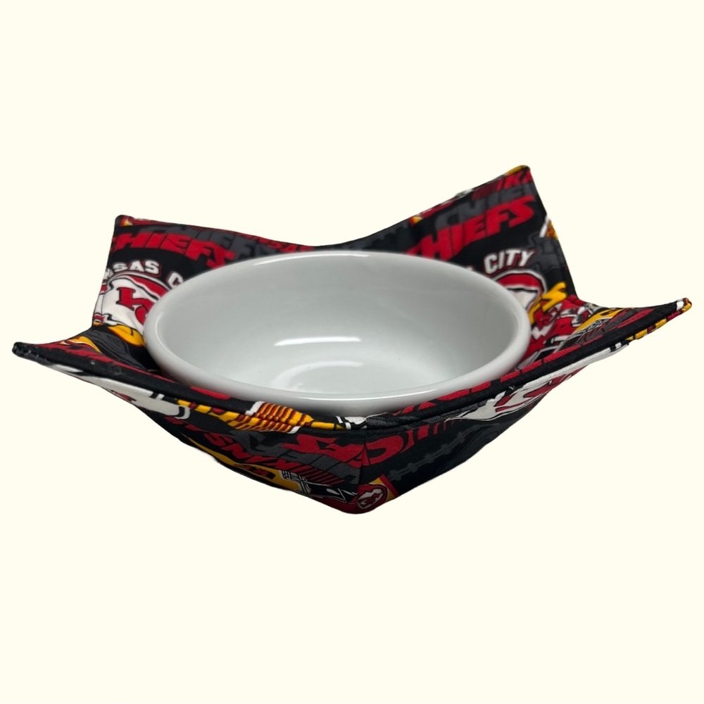 Hand Crafted Bowl Cozy Bowl Holder Microwavable Cotton Kansas City Chiefs - Picture 3 of 5